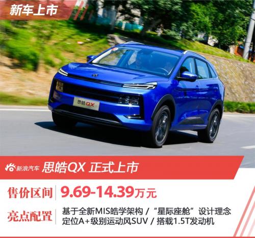 思皓QX正式上市售9.69万起对标主流紧凑级SUV